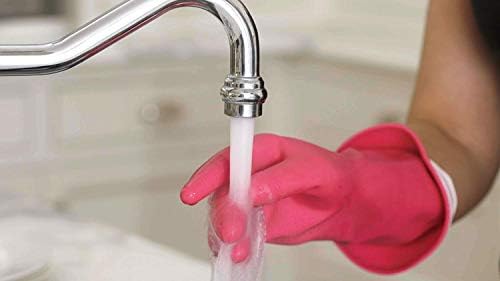 Casabella Premium Waterblock Cleaning Gloves - 2 Pair Pink Small