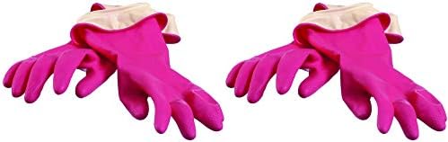 Casabella Premium Waterblock Cleaning Gloves - 2 Pair Pink Small