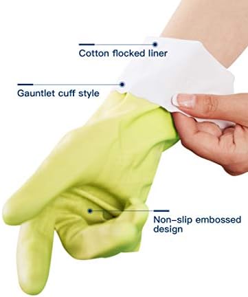 LANON 3 Pairs Skin-Friendly Cleaning Gloves with Cotton Liner