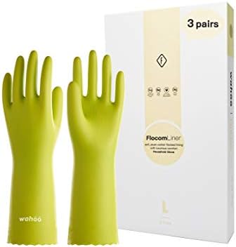 LANON 3 Pairs Skin-Friendly Cleaning Gloves with Cotton Liner