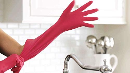 Casabella Premium Waterblock Cleaning Gloves - 2 Pair Pink Small