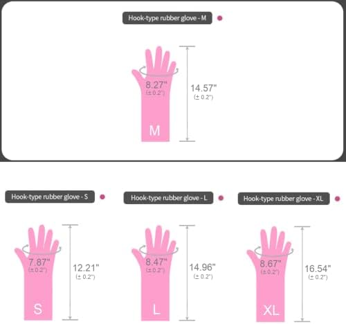 Myungjin 2 Pairs Reusable Waterproof Latex Gloves with Hooks