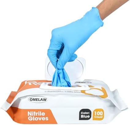 OMELAW Nitrile Gloves 4 Mil Re-sealable Pack