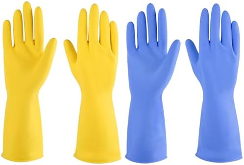 IUCGE Reusable Rubber Gloves 2 or 4 Pairs Kitchen Cleaning