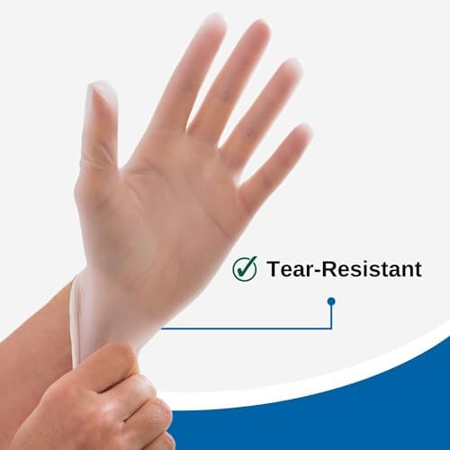 HCS Vinyl Gloves Clear Latex-Free Disposable Exam Gloves