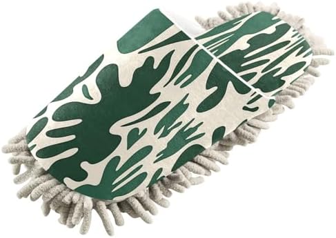 Zhirexin Dark Green Microfiber Mop Slippers for Men Women