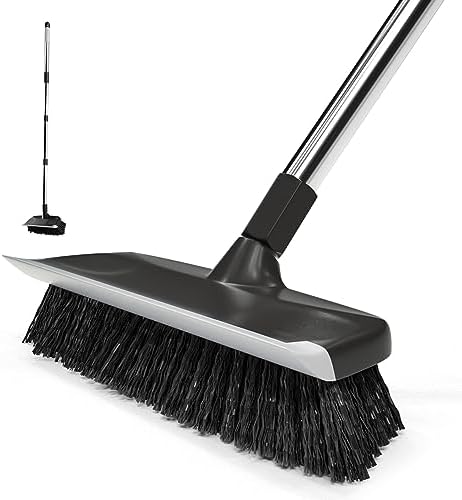 ITTAR 2-in-1 Scrub Brush with 53 Long Handle - Black