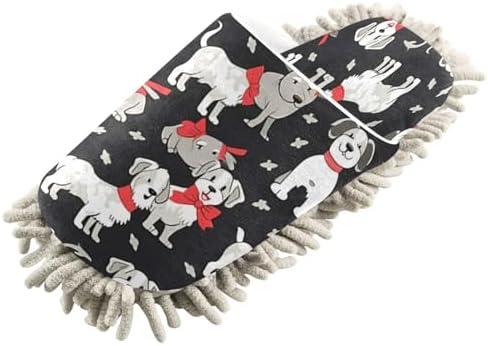 Bulletgxll Dog Pattern Mopping Slippers - Washable and Comfortable