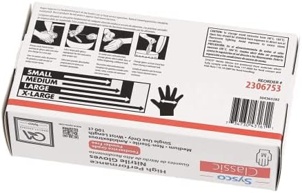 Sysco High Performance Nitrile Gloves 100 Count Blue Medium