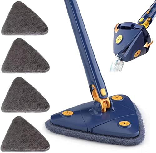 360 Degree Rotatable Wall Cleaning Mop with Automatic Water Squeezing