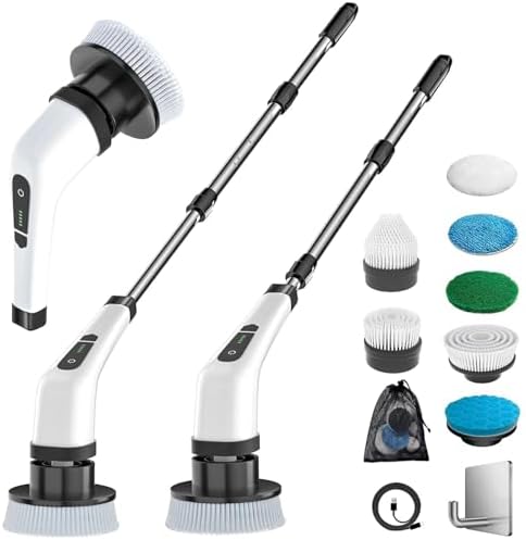 MGLSDeet Rechargeable Electric Spin Scrubber with 7 Replaceable Brush Heads