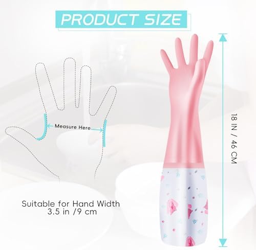 3Pcs Reusable Waterproof Dishwashing Gloves with Cotton Lined