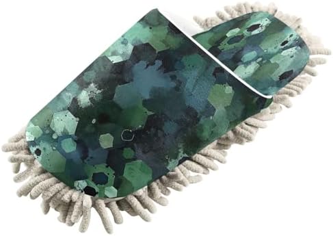 Zhirexin Dark Green Mop Slippers Comfortable Absorbent Cleaning Shoes