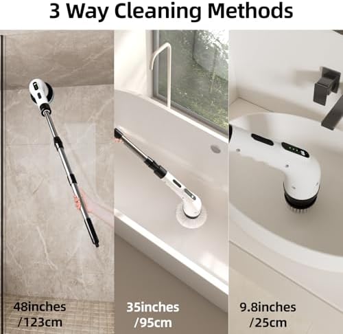 Electric Spin Scrubber with 8 Replacement Heads and 3 Speed Settings