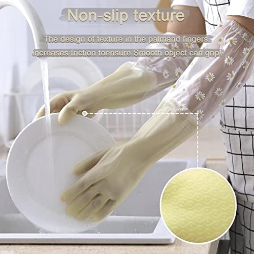 KAQ Reusable Non-Slip Rubber Cleaning Gloves 3 Pairs