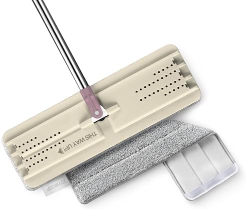 JOYMOOP Flat Mop with Microfiber Pad - Beige Blush Brown