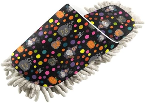 Burbuja Halloween Polka Dots Dust Mop Slippers for Women Men