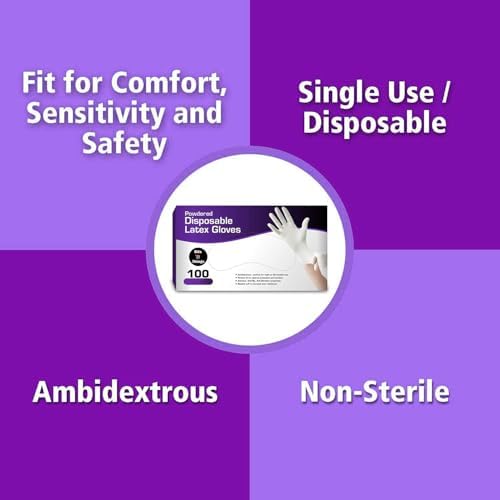 Bits N Things Latex Disposable Gloves 100 per Box