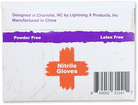 Lightning X Blue Nitrile Gloves Large 100 Gloves 25 Carded Packs