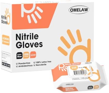 OMELAW Nitrile Gloves 4 Mil Re-sealable Pack