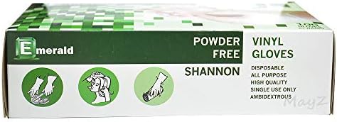 Emerald Shannon Powder Free Vinyl Gloves Large Pack of 100