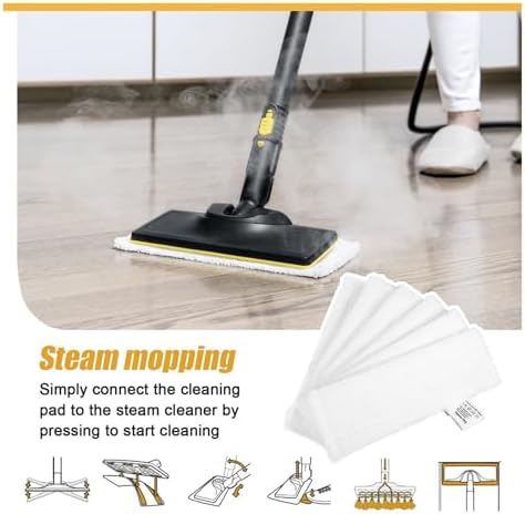 Vamarads N85R 6 Pcs Microfiber Mop Cloth Pad for Karcher Steam Cleaners