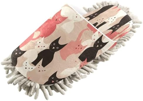 Bulletgxll Mop Slippers for Cats Pattern Cleaning