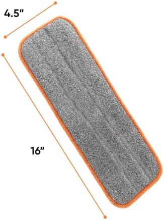 Superio 4-Pack Microfiber Mopping Pads - Reusable Streak-Free