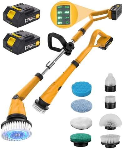 Qimedo Q2 Pro 1500 RPM Electric Spin Scrubber with 2 Batteries
