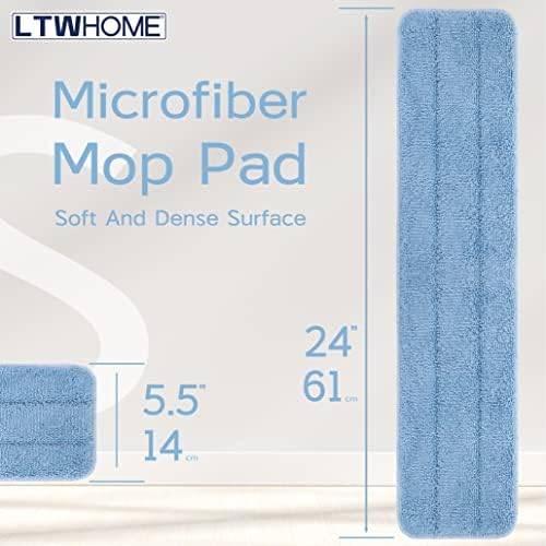 LTWHOME 24 Microfiber Dust Mop Refill Pads Pack of 6
