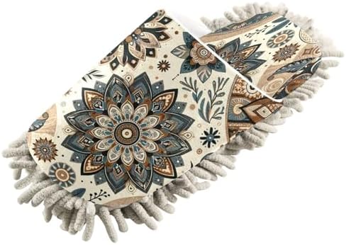 Zhirexin Mandala Cleaning Slippers Microfiber Mop Shoes