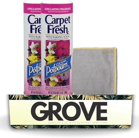 Carpet Fresh Country Scent Deodorizer 14 oz Microfiber Cloth Bundle