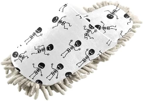 Burbuja Cartoon Skeletons Mop Slippers for Home Use
