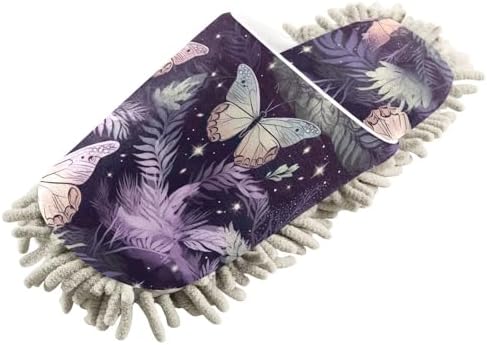 Butterfly Purple Mop Slippers Cozy Cleaning Comfort