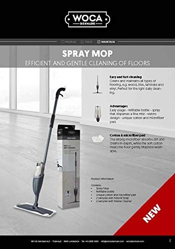 WOCA Spray Mop Durable Handle Universal Floor Cleaner