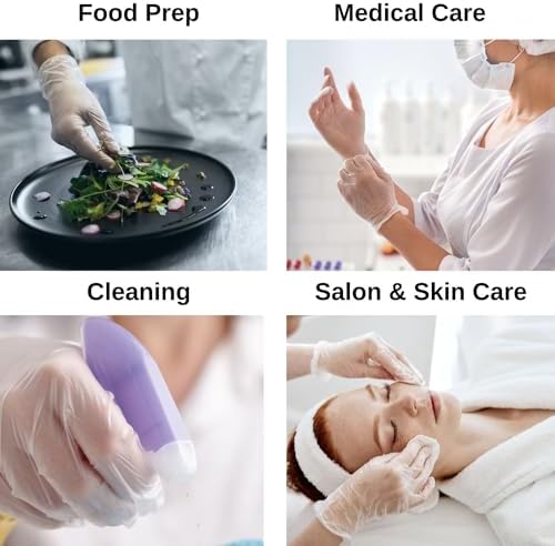 HCS Vinyl Gloves Clear Latex-Free Disposable Exam Gloves