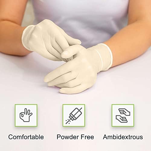 FifthPulse Extra Thick Latex Gloves - 45 Mil Natural Powder Free