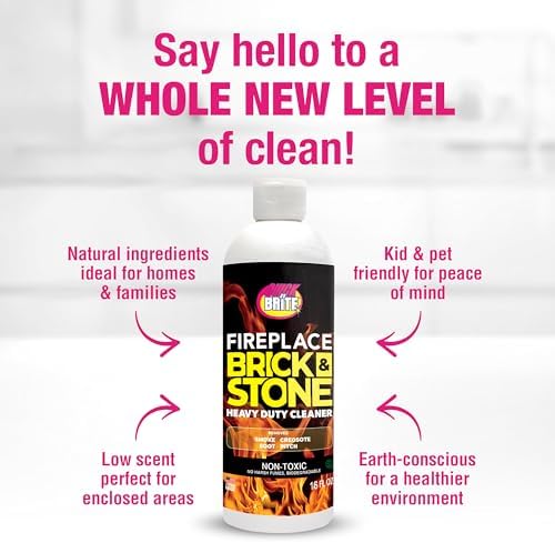 Quick N Brite Fireplace Gel Cleaner with Scrub Brush 16 oz
