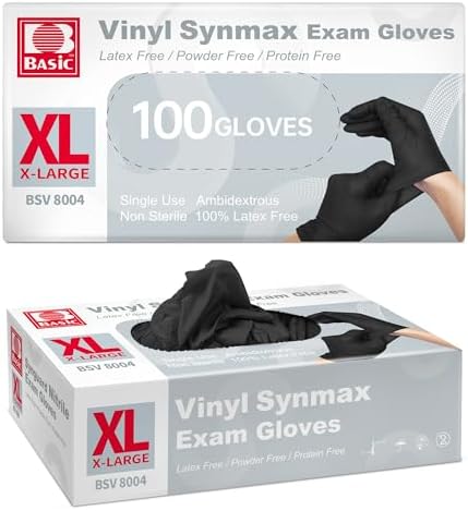 Supmedic Basic Vinyl Exam Gloves 100Pcs Black 1