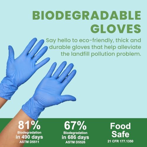 Eco Gloves Biodegradable Nitrile Powder Free Food Prep Cleaning