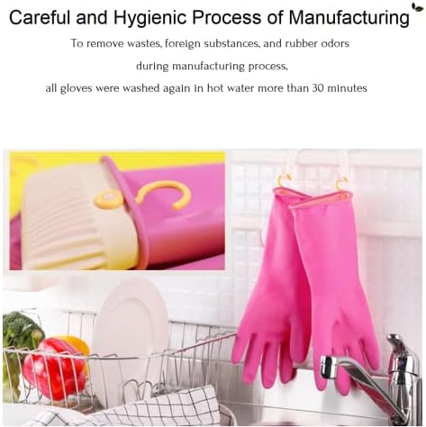 Myungjin 2 Pairs Reusable Waterproof Latex Gloves with Hooks