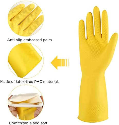 IUCGE Reusable Rubber Gloves 2 or 4 Pairs Kitchen Cleaning