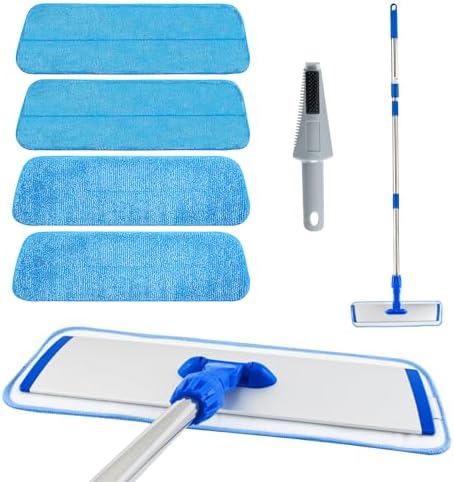 Aruihm Flat Mop with Adjustable Handle and 360 Swivel Head