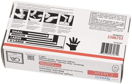 Sysco High Performance Nitrile Gloves 100 Count Blue Medium