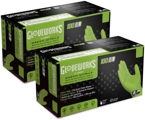 GLOVEWORKS HD Nitrile Gloves with Raised Diamond Grip