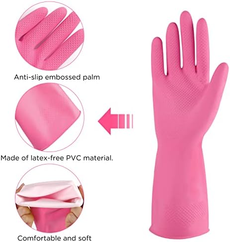 IUCGE Reusable Rubber Cleaning Gloves 3 or 6 Pairs