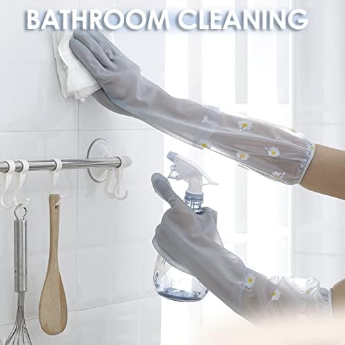 KAQ Reusable Non-Slip Rubber Cleaning Gloves 3 Pairs
