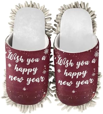 RunningBear White Red Christmas Mop Slippers