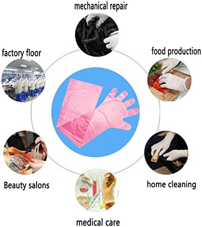 Disposable Long Plastic Gloves 50 Pcs Red 355 Inch