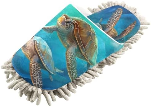Bulletgxll Sea Turtle Microfiber Cleaning Slippers - M